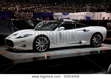 GENEVA - MARCH 8: The Spyker C8 on display at the 81st International Motor Show Palexpo-Geneva on March 8; 2011  in Geneva, Switzerland.