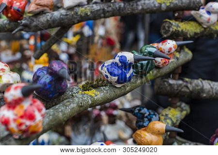 Munich, Germany - November 23, 2018 :counters And Showcases Of Butcher Shops At The Viktualienmarkt 