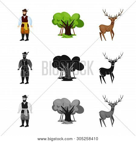 Vector Design Of Traditional And Tour Logo. Collection Of Traditional And Landmarks Stock Vector Ill