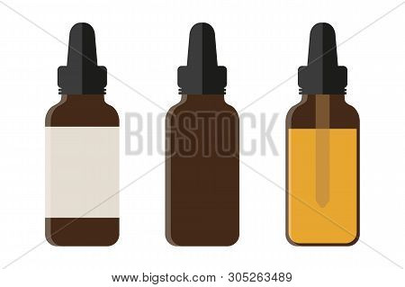 Set Of Medical Phial Isoladet On White Background Vector Illustration Eps10