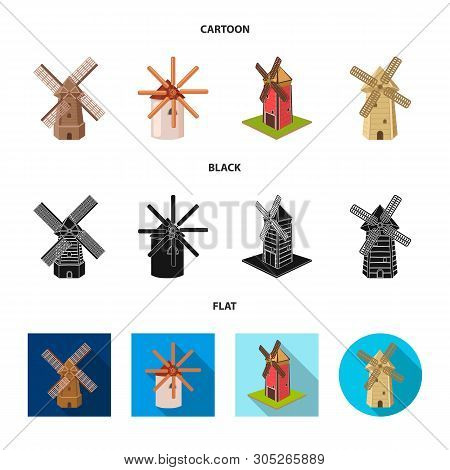 Vector Illustration Of Landscape And Village Symbol. Collection Of Landscape And Farm Vector Icon Fo