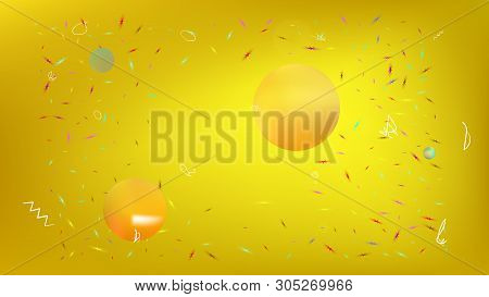 Pure Space Fantasy. Common Colorific Illustration.  Background Texture, Smoot. Gold Colored.  Clean 