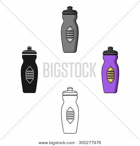 Water Bottle Icon In Cartoon, Black Style Isolated On White Background. Sport And Fitness Symbol Sto