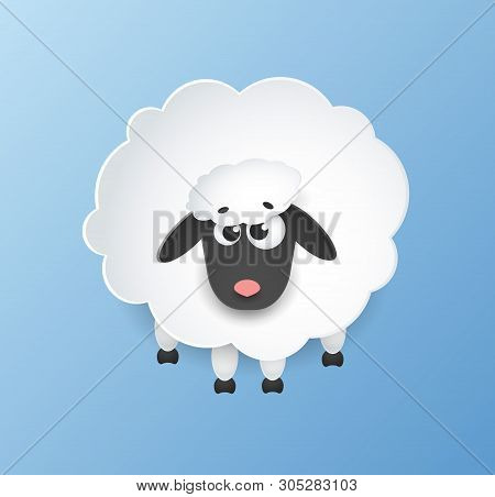 Sheep Paper Art - Vector Icon. Arstract Illutration.