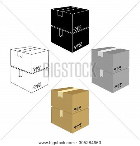 Packaged Boxes With Goods. Logistics Delivery Single Icon In Cartoon, Black Style Isometric Vector S