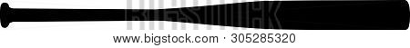 Baseball / Softball Bat Black Vector Silhouette Clip Art Image