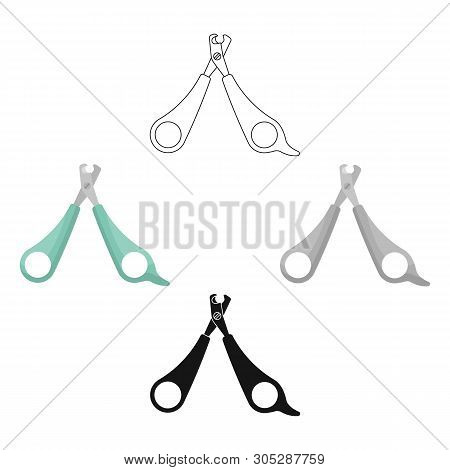 Pet Nail Clippers Icon In Cartoon, Black Style Isolated On White Background. Veterinary Clinic Symbo