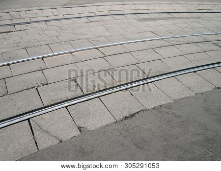 Street Railway  At Dry Sunny Summer Day