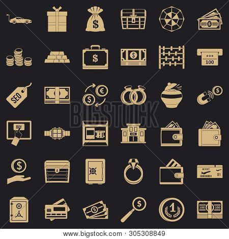 Quantity Of Money Icons Set. Simple Set Of 36 Quantity Of Money Vector Icons For Web For Any Design