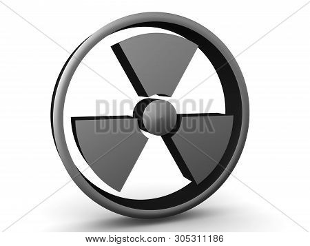 3D Rendering Of Grey Radioactive Symbol