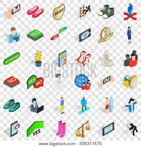 Statue Icons Set. Isometric Style Of 36 Statue Vector Icons For Web For Any Design