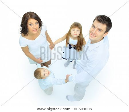 famiglia isolsted su sfondo bianco