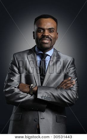 Tvář šťastný Afro americký businessma