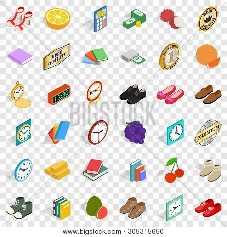 Subtlety Icons Set. Isometric Style Of 36 Subtlety Vector Icons For Web For Any Design