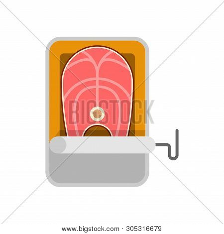 Canned Fish Isolated. Preserve Piscine tinned Goods. Vector Illustration