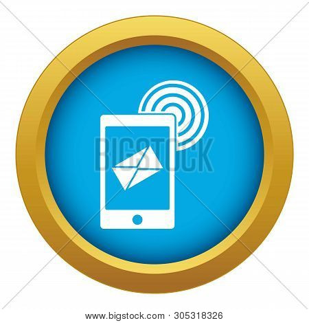 Mobile Mail Sign Icon Blue Vector Isolated On White Background For Any Design