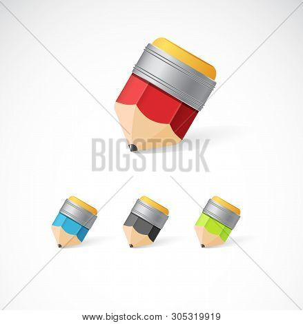 Pencil Set Vector Illustration Art On White Background