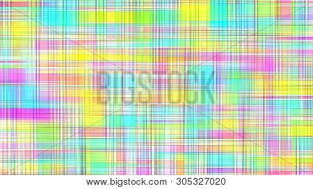 Multicolored Checkered Napkin Geometric Pattern As Abstract Background. Digitally Generated Image.