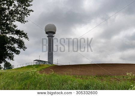 Skotniki, Zachodniopomorskie / Polska - June 7, 2019: Radiolocation Station In Northern Poland. Rada