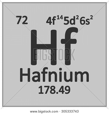 Periodic Table Element Hafnium Icon On White Background. Vector Illustration.