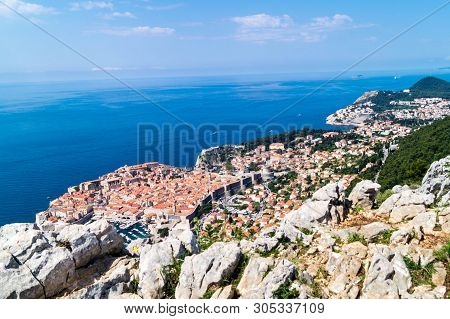 Walking Trail From The Top Of Mount Sdr To Dubrovnik With A Great Panoramic View