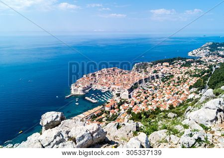 Walking Trail From The Top Of Mount Sdr To Dubrovnik With A Great Panoramic View