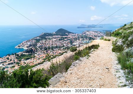 Walking Trail From The Top Of Mount Sdr To Dubrovnik With A Great Panoramic View
