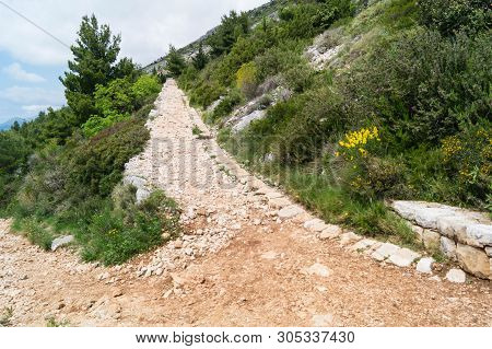Walking Trail From The Top Of Mount Sdr To Dubrovnik With A Great Panoramic View