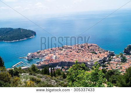 Walking Trail From The Top Of Mount Sdr To Dubrovnik With A Great Panoramic View