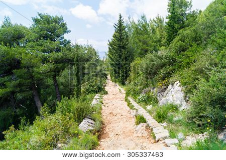 Walking Trail From The Top Of Mount Sdr To Dubrovnik With A Great Panoramic View
