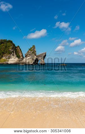 Atuh Beach In Nusa Penida In Summer Day. Indonesia.