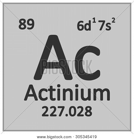 Periodic Table Element Actinium Icon On White Background. Vector Illustration.