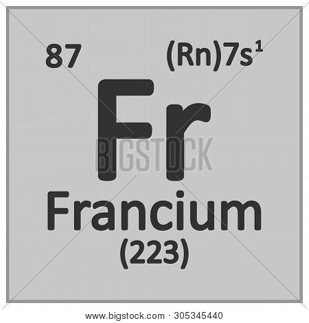 Periodic Table Element Francium Icon On White Background. Vector Illustration.