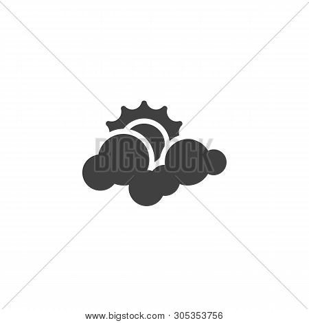 Cloud And Sun Vector Icon. Filled Flat Sign For Mobile Concept And Web Design. Weather Forecast Part