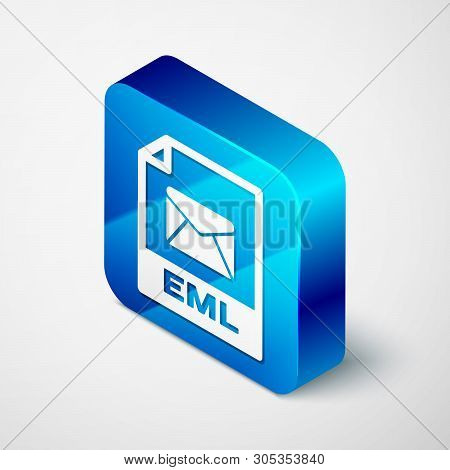 Isometric Eml File Document Icon. Download Eml Button Icon Isolated On White Background. Eml File Sy