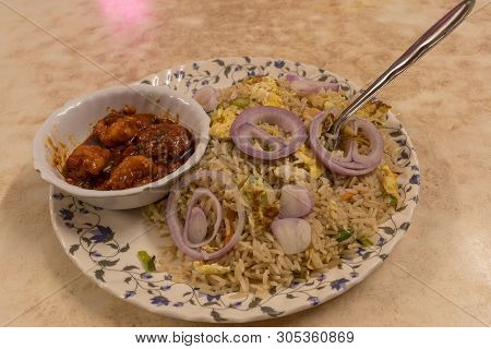 Egg Chicken Fried Rice And Chilli Chicken Is A Popular Indo-chinese Dish Of Nonveg In India