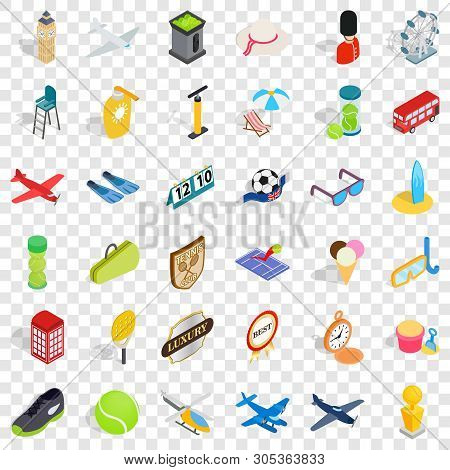 Helicopter Icons Set. Isometric Style Of 36 Helicopter Vector Icons For Web For Any Design