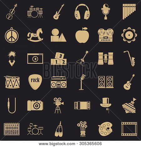 Musical Comedy Icons Set. Simple Set Of 36 Musical Comedy Vector Icons For Web For Any Design