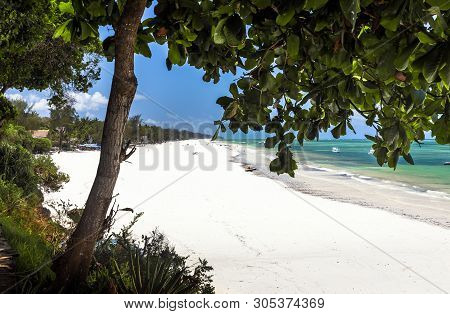 Amazing Diani Beach Seascape With White Sand And Turquoise Indian Ocean, Kenya