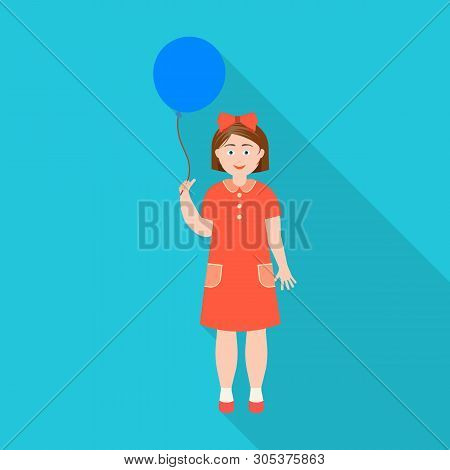 Vector Illustration Of Girl  And Kid Icon. Set Of Girl  And Young Vector Icon For Stock.