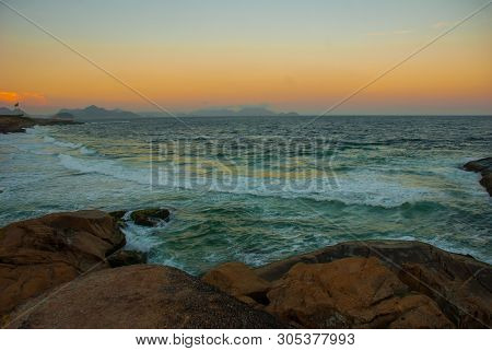 Beach Landscape - Ipanema Beach View From Arpoador Rock- Rio De Janeiro, Brazil