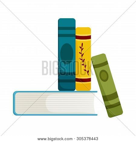Vector Illustration Of Book And Stack Symbol. Collection Of Book And Writing Stock Symbol For Web.