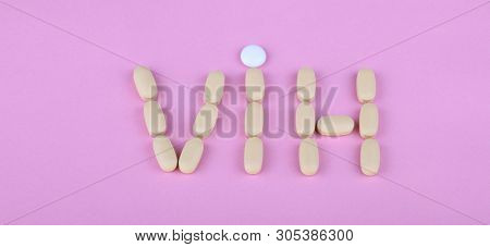 Hiv Therapy Efavirenz On Pink Background At Dry Sunny Summer Day