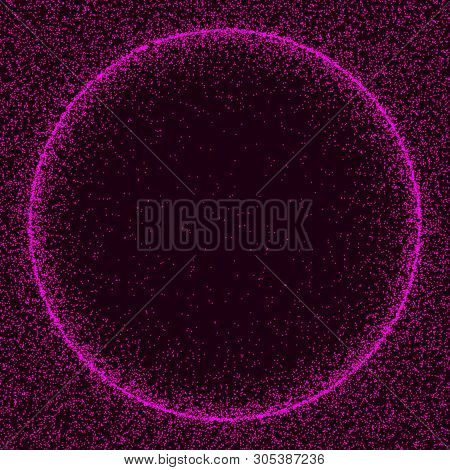 Futuristic Sphere Of Multiple Points. Abstract Wormhole. Illustration In Space Style. 3D Rendering.