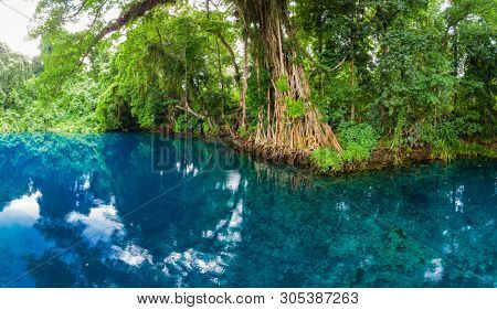 Matevulu Blue Hole, Espiritu Santa Island, Vanuatu, famous tourist destination