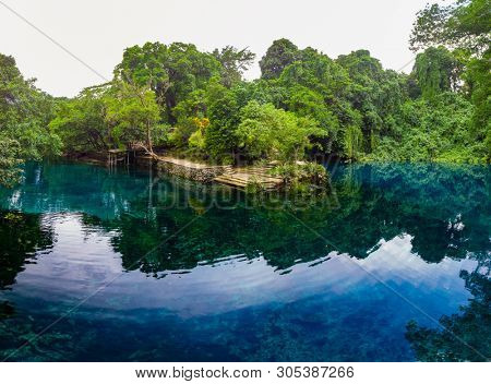 Matevulu Blue Hole, Espiritu Santa Island, Vanuatu, famous tourist destination