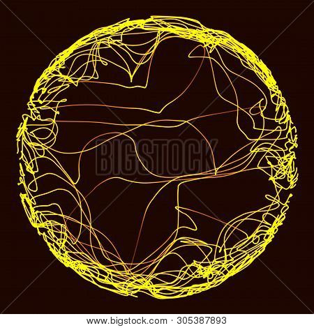 Futuristic Sphere Of Multiple Points. Abstract Wormhole. Illustration In Space Style. 3D Rendering.