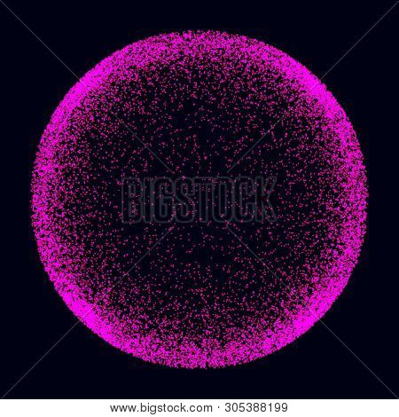 Futuristic Sphere Of Multiple Points. Abstract Wormhole. Illustration In Space Style. 3D Rendering.
