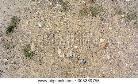 Gravel On Ground At Dry Sunny Summer Day