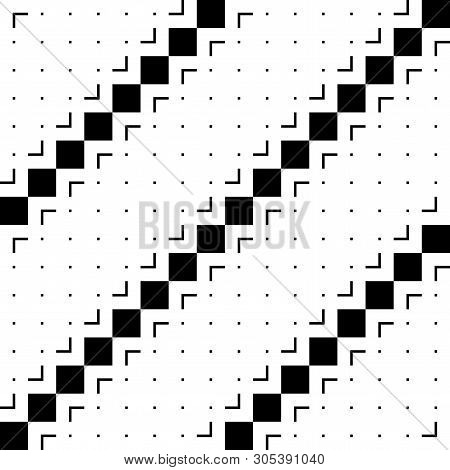 Design Seamless Monochrome Zigzag Pattern. Abstract Background. Vector Art